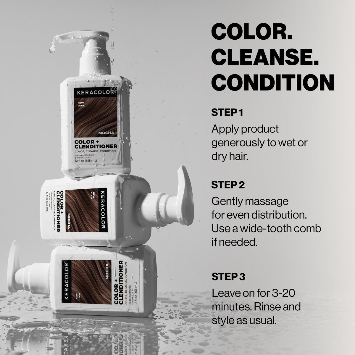 KERACOLOR Color + Clenditioner Mocha in a bathroom setting