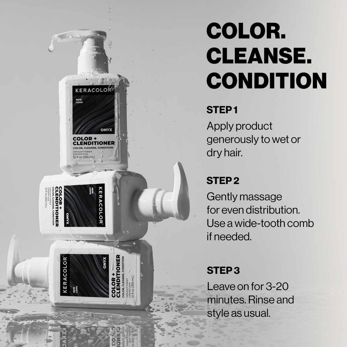 KERACOLOR Color + Clenditioner Onyx in bathroom setting