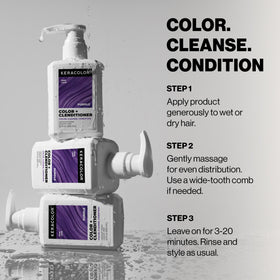 KERACOLOR Color + Clenditioner Purple 12 Fl Oz in use during hair wash