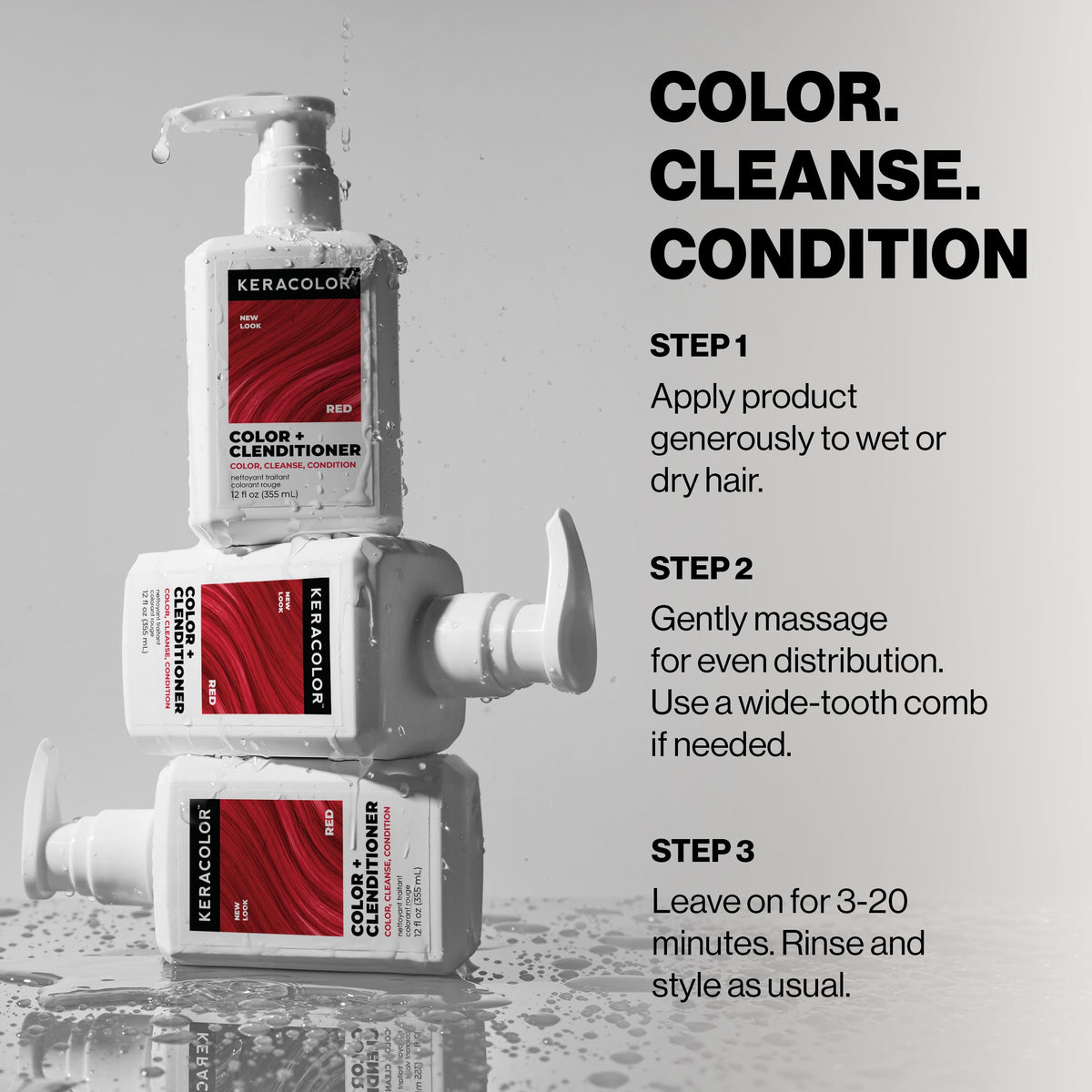 KERACOLOR Color + Clenditioner Red in bathroom setting