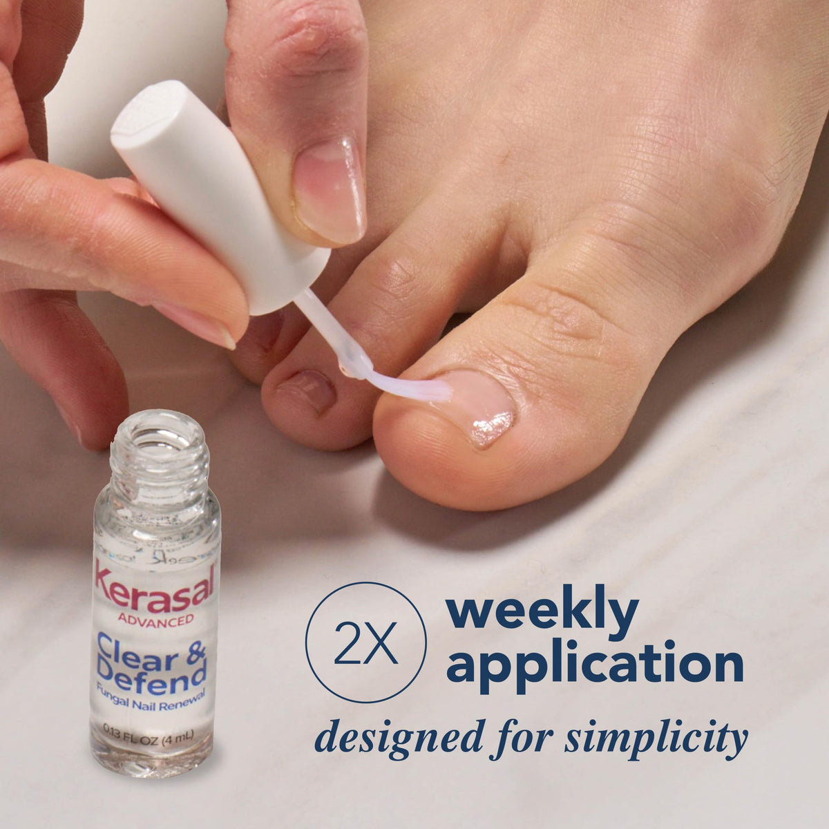 Kerasal Clear & Defend Nail Renewal Kit with application instructions