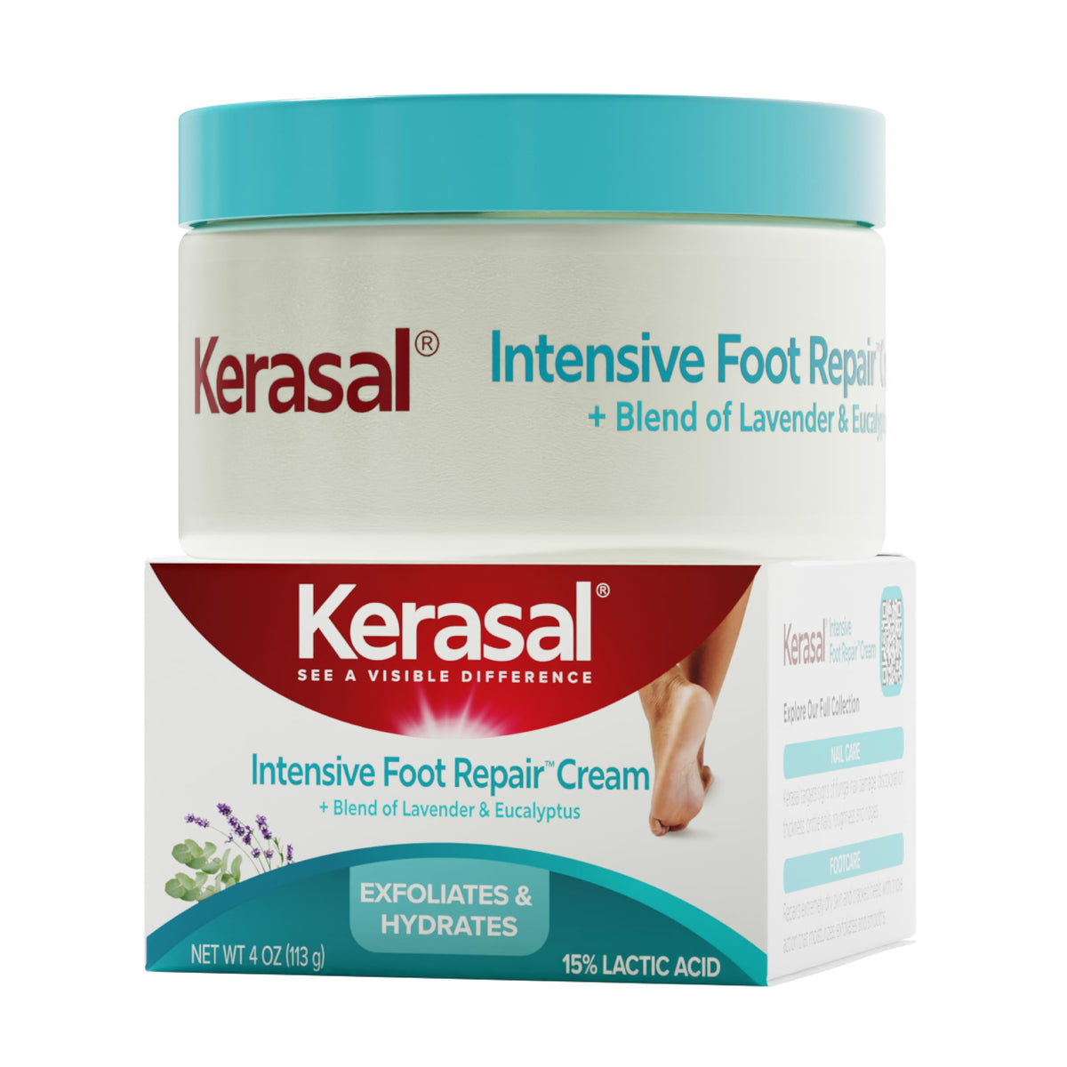 Kerasal Intensive Foot Repair Cream 4 oz jar front view