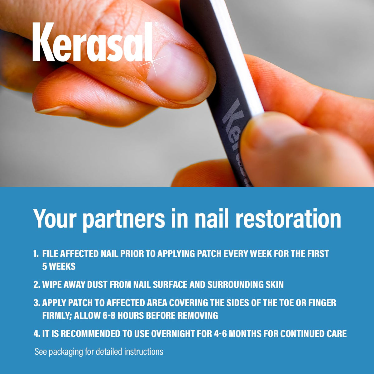 Kerasal nail repair patches displayed with nail care accessories