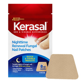 Kerasal Nighttime Nail Renewal Patches front view with packaging
