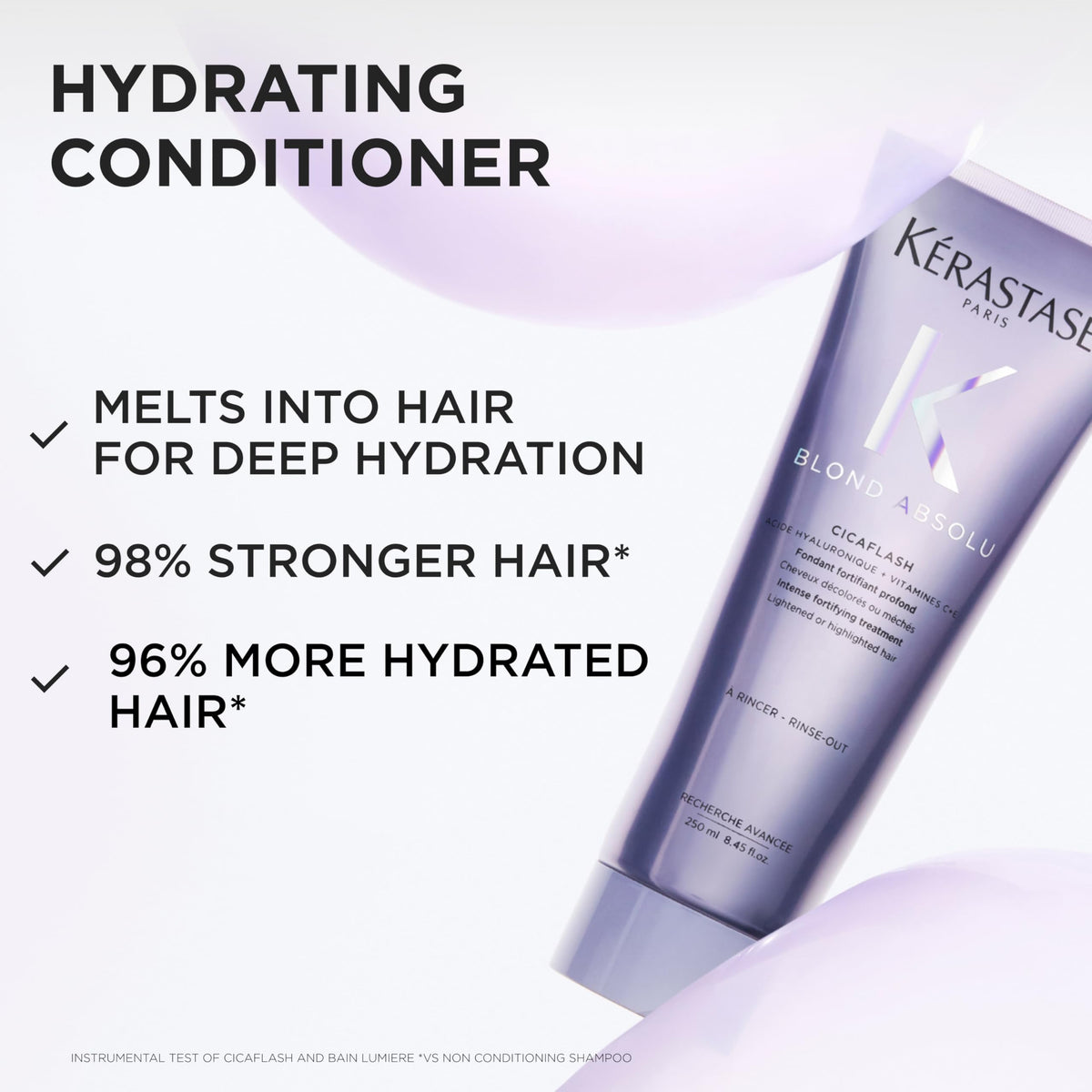KÉRASTASE Blond Absolu Cicaflash Conditioner back view with ingredients