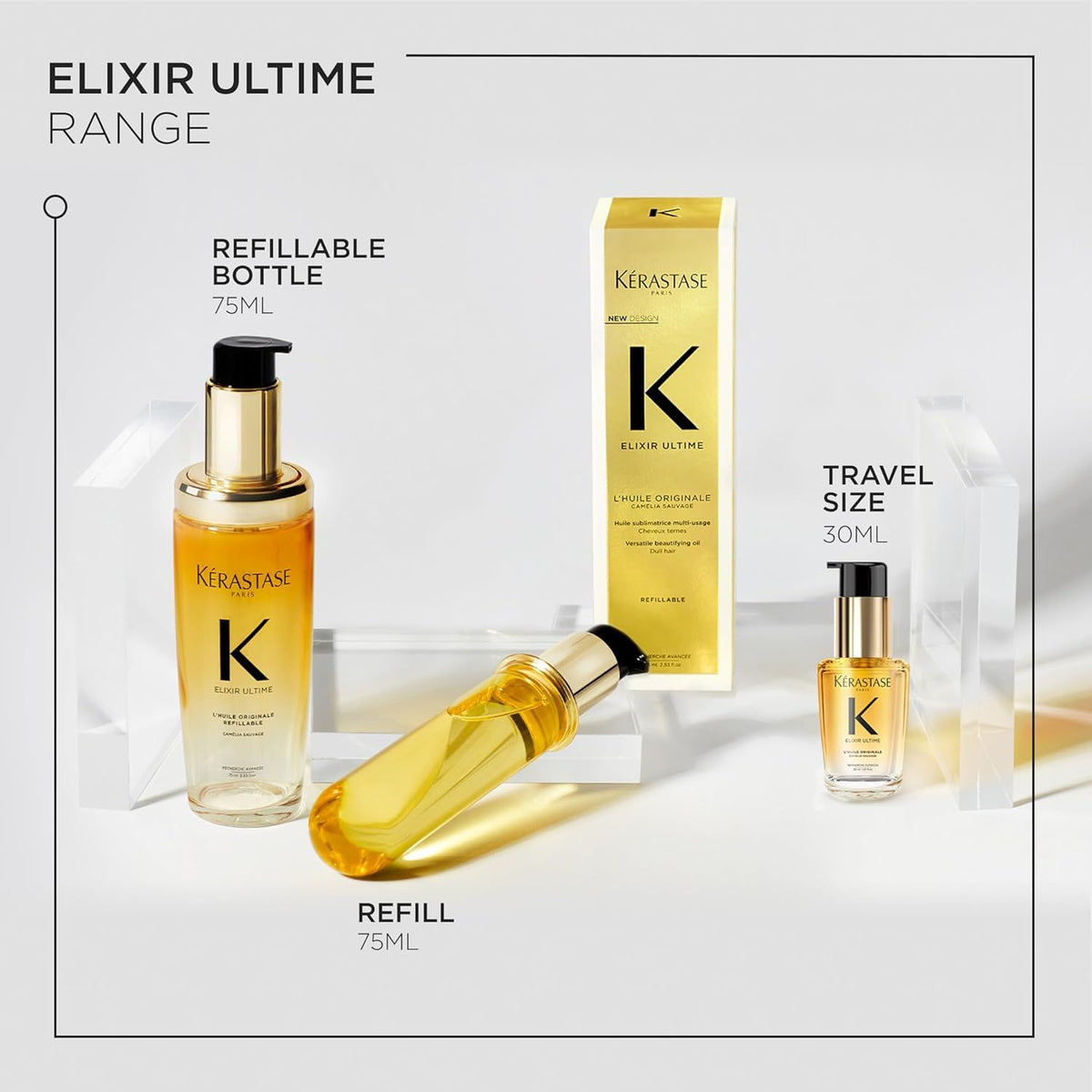 KÉRASTASE Elixir Ultime Hair Oil with eco-friendly glass