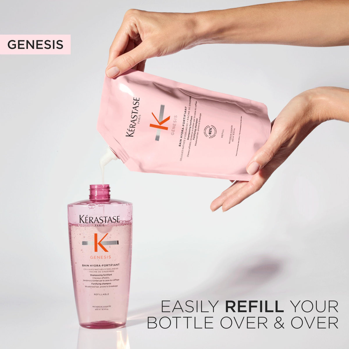KÉRASTASE Genesis Hydra-Fortifiant Shampoo 550g close-up of bottle