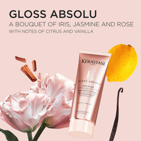 KÉRASTASE Gloss Absolu Conditioner with floral background