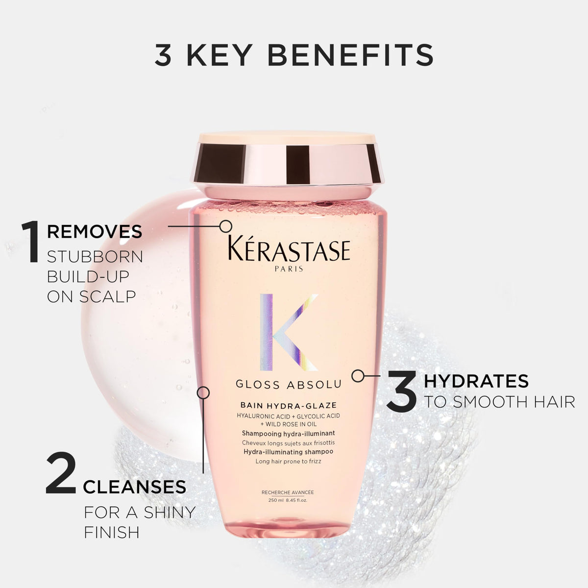 KÉRASTASE Gloss Absolu Shampoo in use with lather