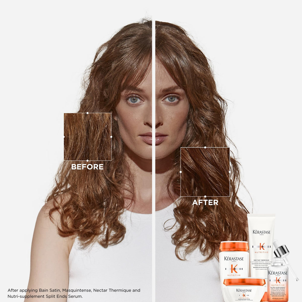 KÉRASTASE Nectar Thermique Cream application on hair
