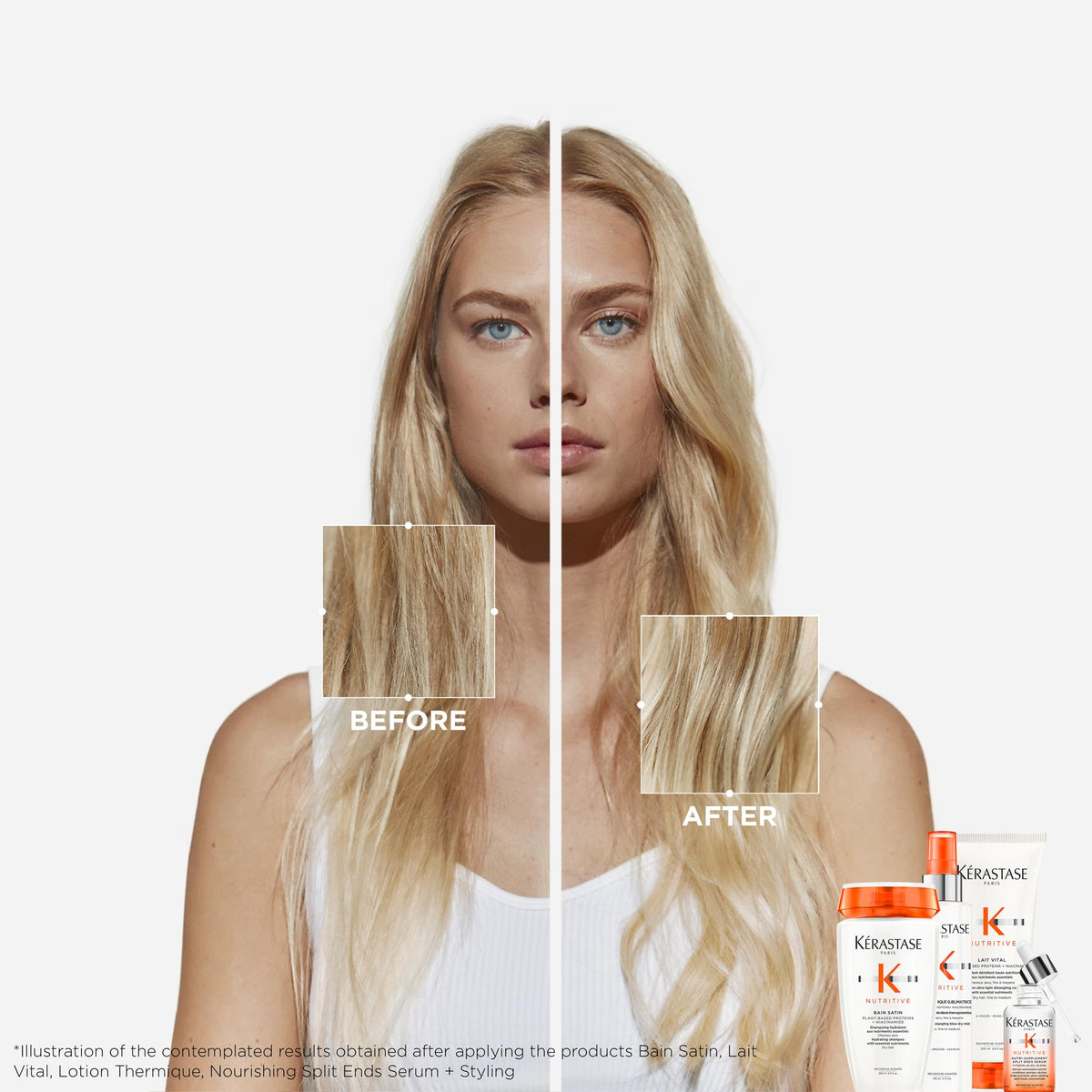 KÉRASTASE Nutritive Gentle Hydrating Shampoo with lather on hair