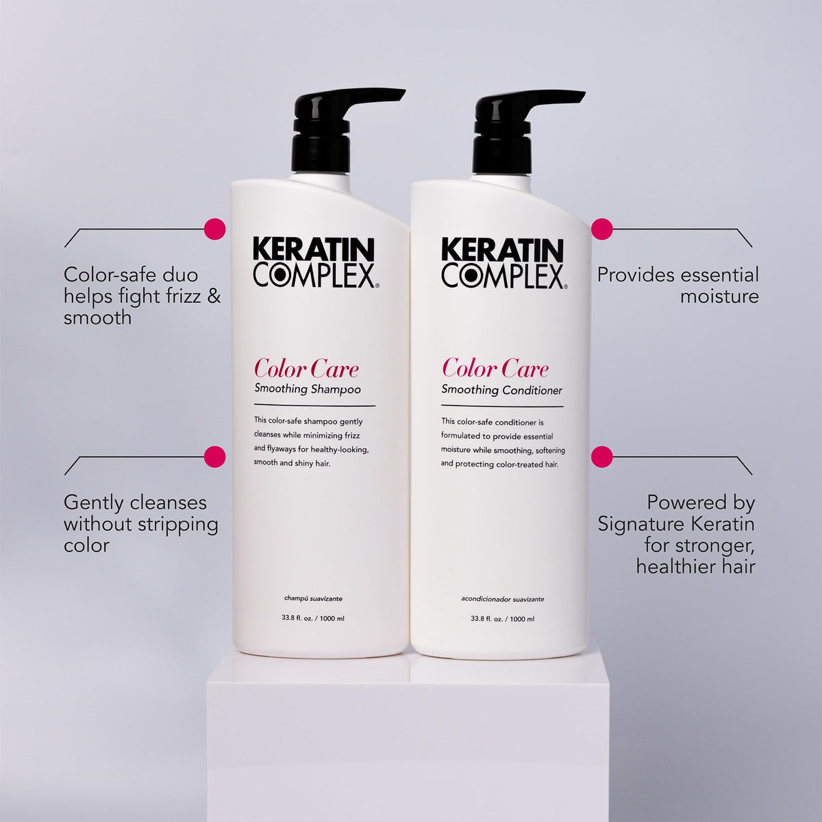 Keratin Complex Color Care Shampoo with a lather in a shower setting