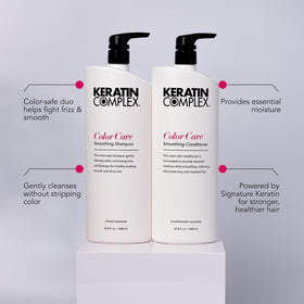 Keratin Complex Color Care Shampoo with a lather in a shower setting