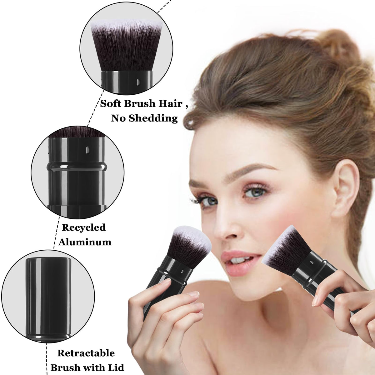 Keriloo Kabuki Brush being used for makeup application