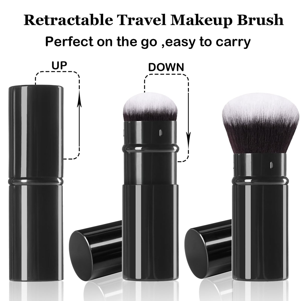 Keriloo Kabuki Brush showing soft bristles and sleek design