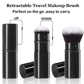 Keriloo Kabuki Brush showing soft bristles and sleek design