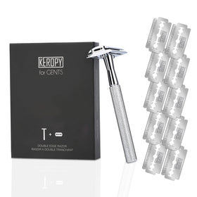 Keropy Safety Razor alongside shaving accessories