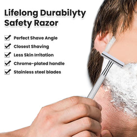 Keropy Safety Razor in action during a shaving session