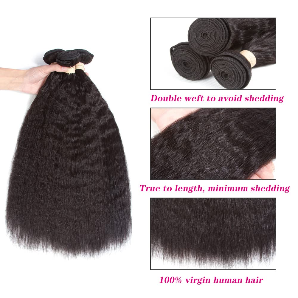 Kerriana Kinky Straight Hair Bundle 22 inch close-up