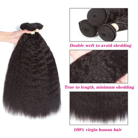Kerriana Kinky Straight Hair Bundle 22 inch close-up