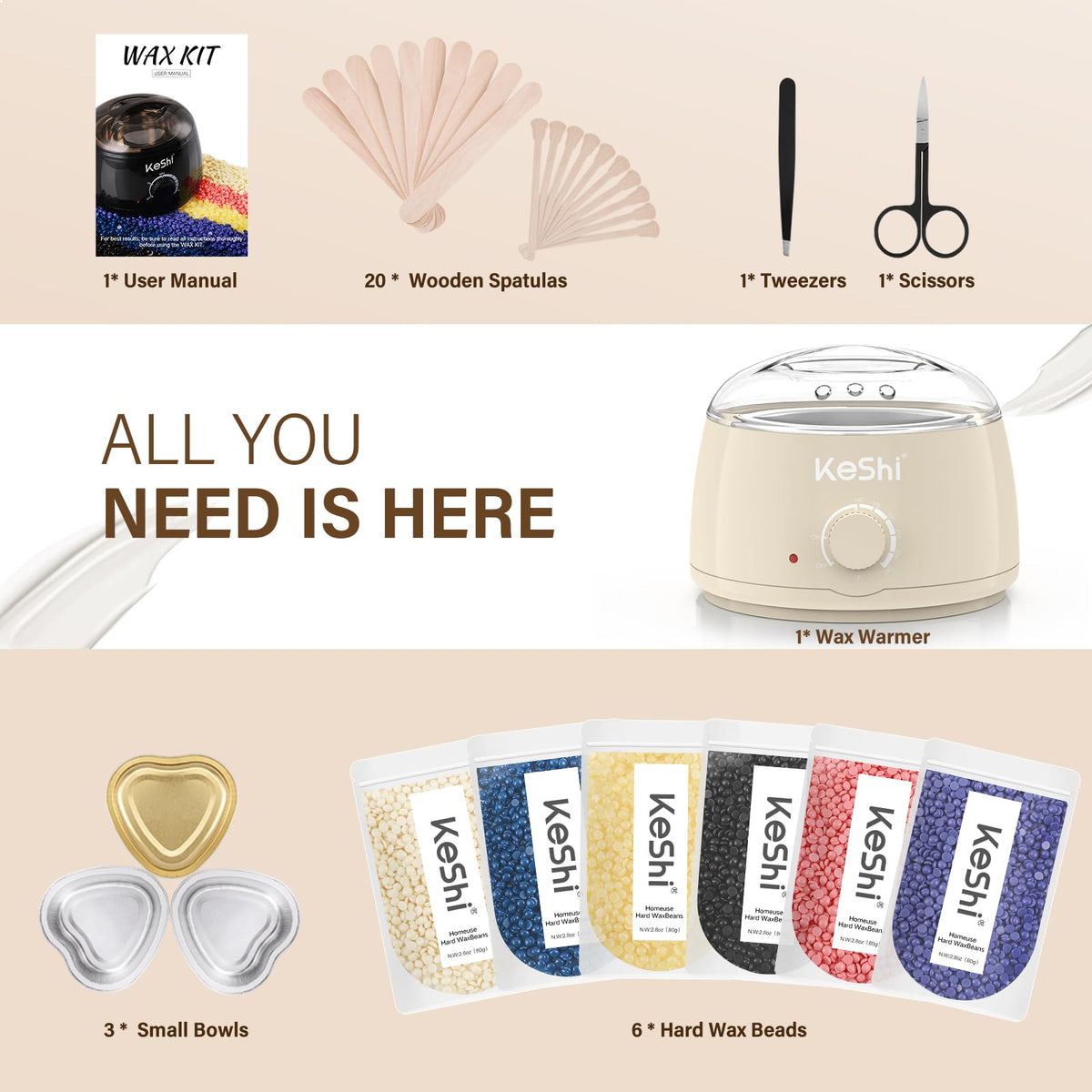 KeShi wax warmer front view with control dial