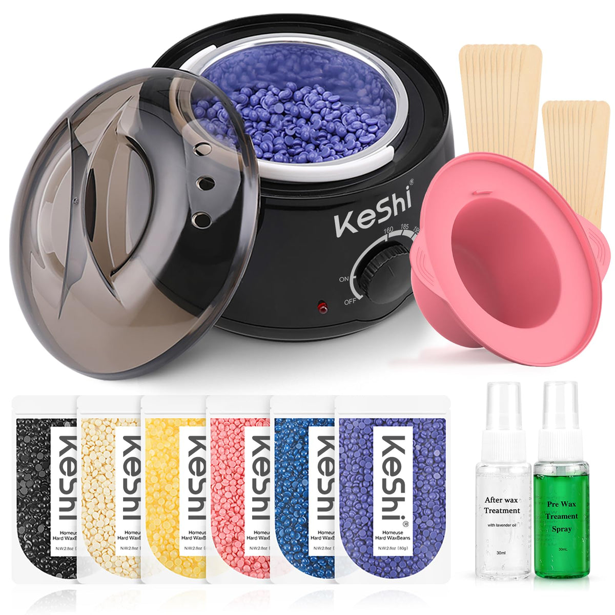 KeShi Waxing Kit complete set with wax warmer and accessories