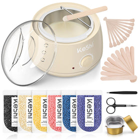 KeShi waxing kit displayed with all components