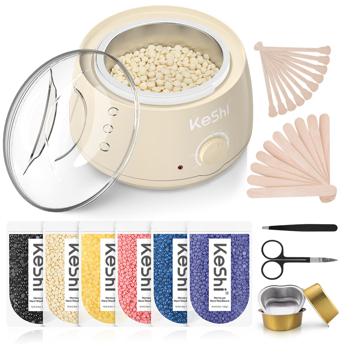 KeShi Waxing Kit includes wax warmer and wax beans