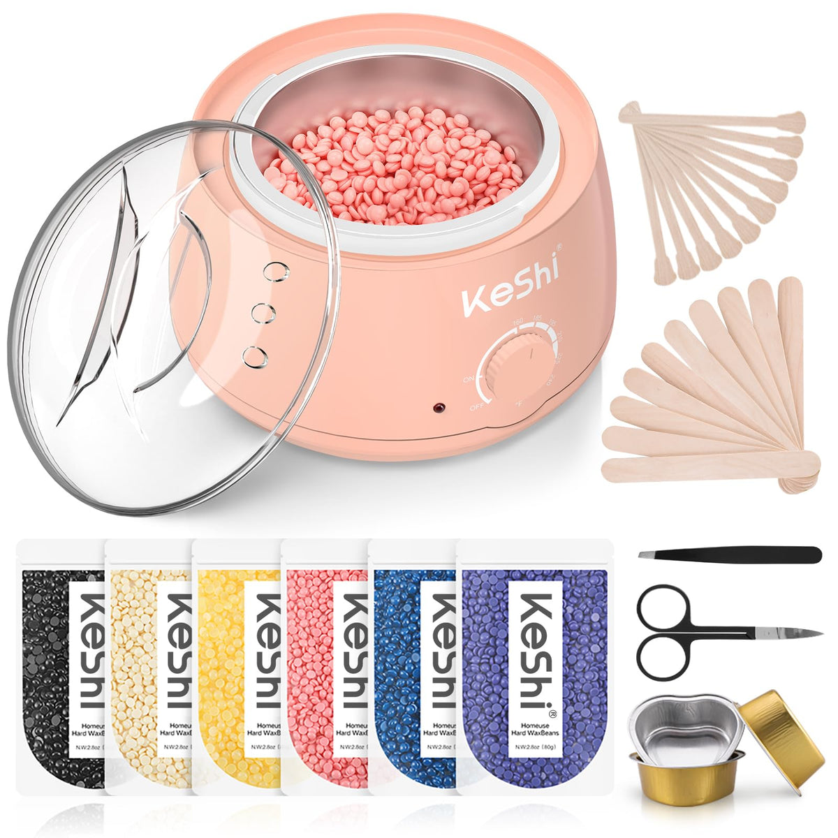 KeShi Waxing Kit with wax warmer and accessories