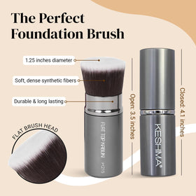 KESHIMA Retractable Kabuki Brush showing soft bristles