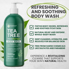 KESMEDIK Tea Tree Body Wash 16 Fl Oz back view