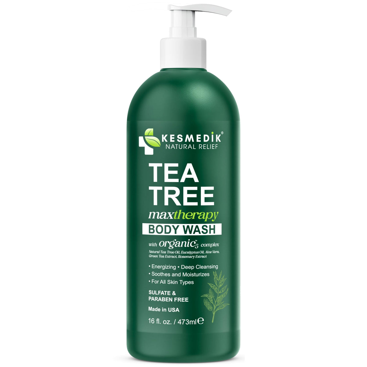 KESMEDIK Tea Tree Body Wash 16 Fl Oz packaging
