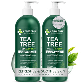 KESMEDIK Tea Tree Body Wash 2-Pack front view with labels