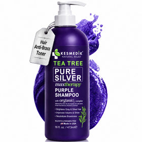 KESMEDIK Tea Tree Purple Shampoo 16 Fl Oz front view