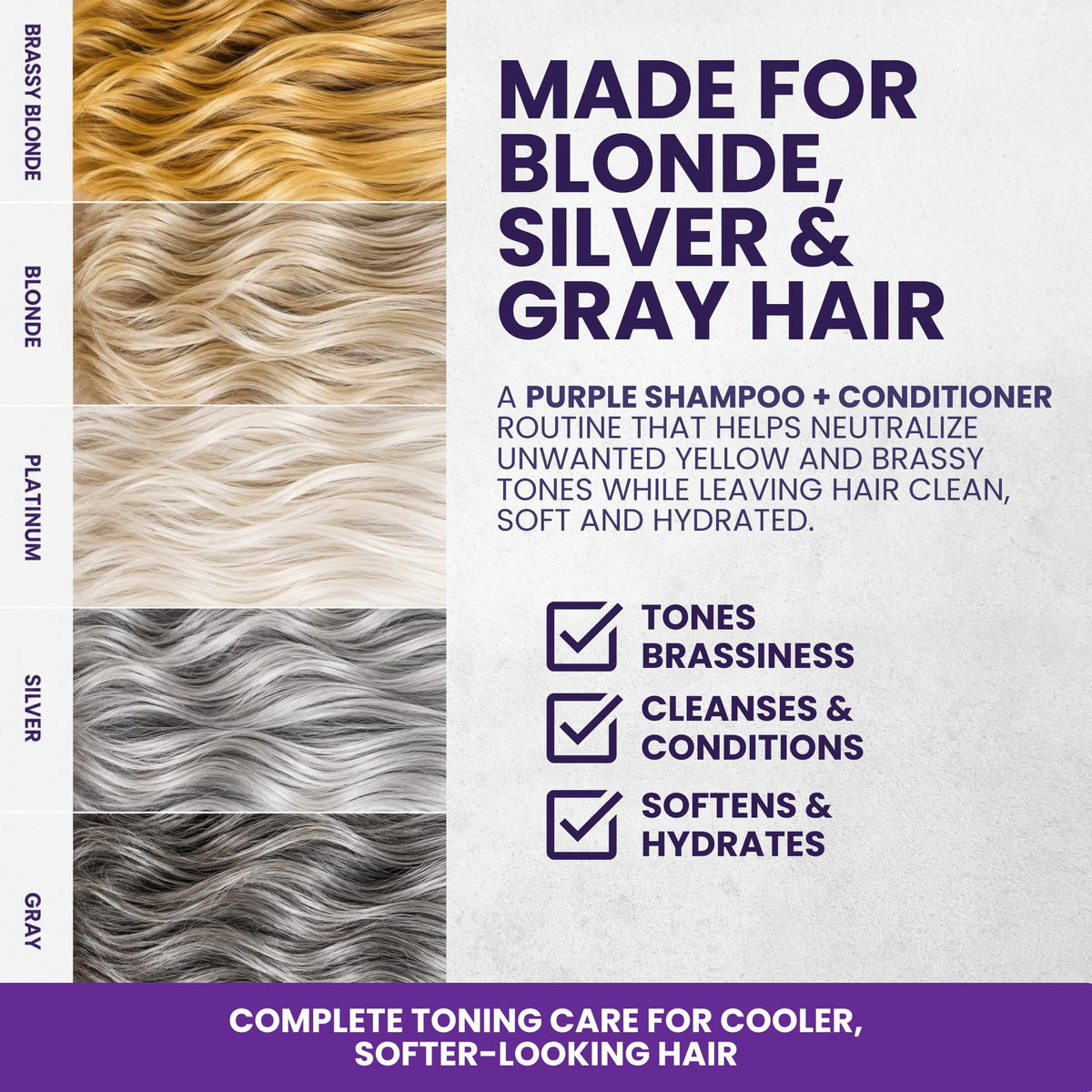 KESMEDIK Tea Tree Purple Shampoo and Conditioner Set side view