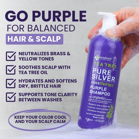 KESMEDIK Tea Tree Purple Shampoo bottle side view