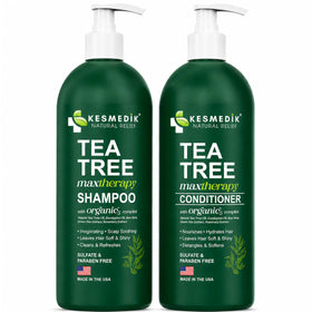 KESMEDIK Tea Tree Shampoo and Conditioner Set packaging