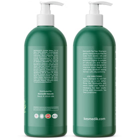 KESMEDIK Tea Tree Shampoo MaxTherapy on a vanity table