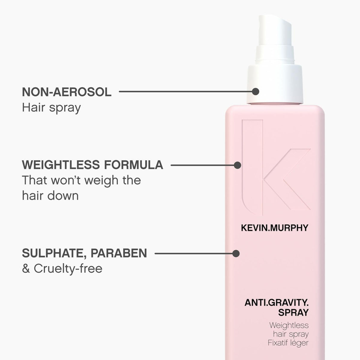 KEVIN.MURPHY ANTI.GRAVITY.SPRAY in a lifestyle setting on a vanity