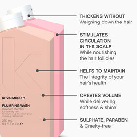 KEVIN.MURPHY PLUMPING.WASH shampoo bottle side view