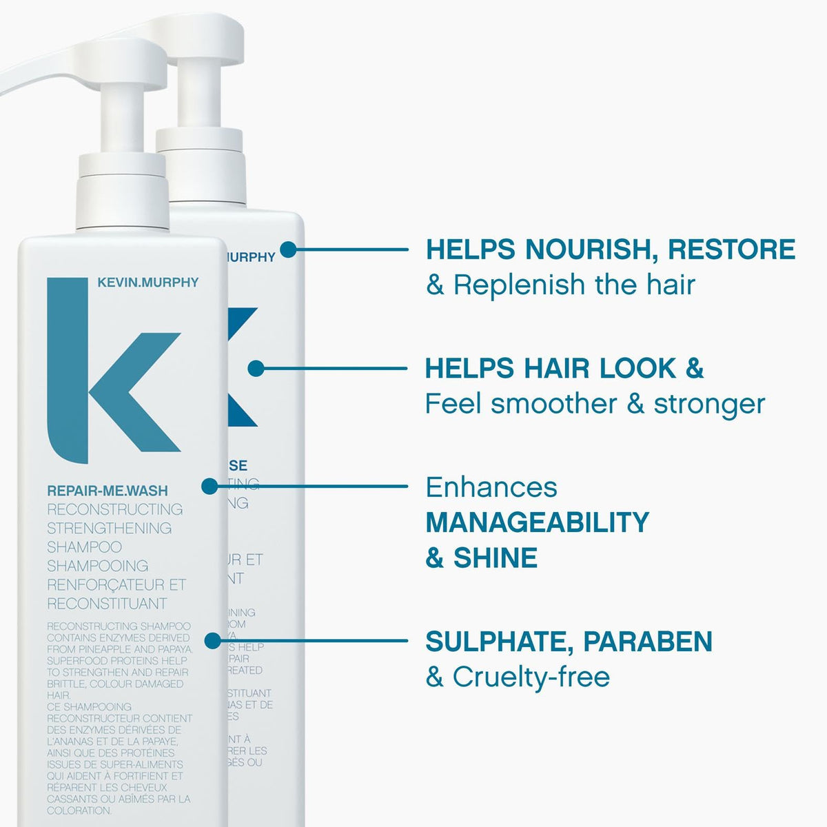 KEVIN.MURPHY REPAIR-ME.RINSE conditioner bottle back view