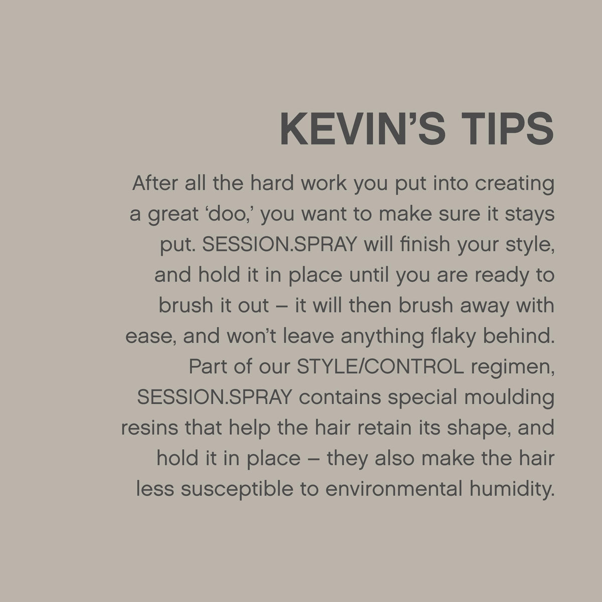 KEVIN.MURPHY SESSION.SPRAY flake-free finish