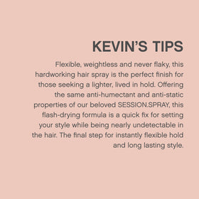 KEVIN.MURPHY SESSION.SPRAY FLEX on a vanity