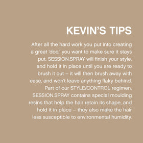 KEVIN.MURPHY SESSION.SPRAY with hair styling tools
