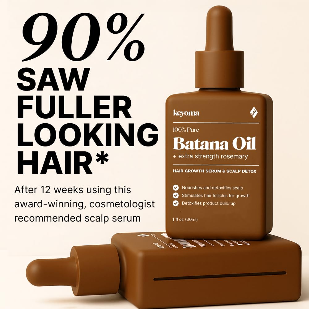 Keyoma Batana Oil 30 mL bottle side view with cap