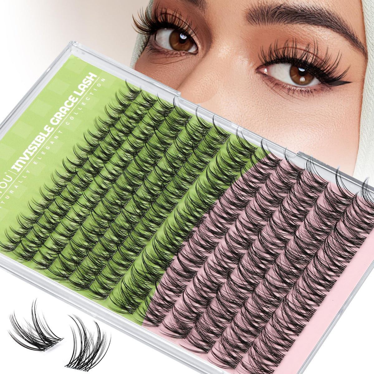 KEYYOU Angel Lash Clusters C Curl 8-16MIX front view