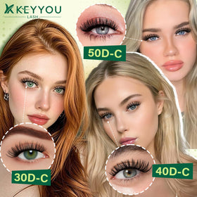 KEYYOU anti-stick tweezers and eyelash clusters brush