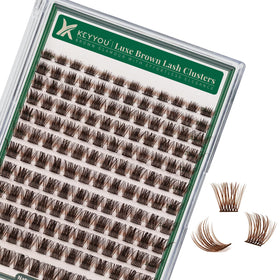 KEYYOU Brown Lash Clusters 144pcs front view