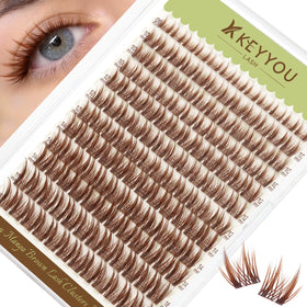 KEYYOU Brown Lash Clusters C Curl 8-16mm front view