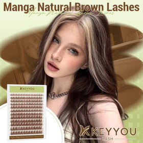 KEYYOU Brown Lash Clusters C Curl 8-16mm packaging